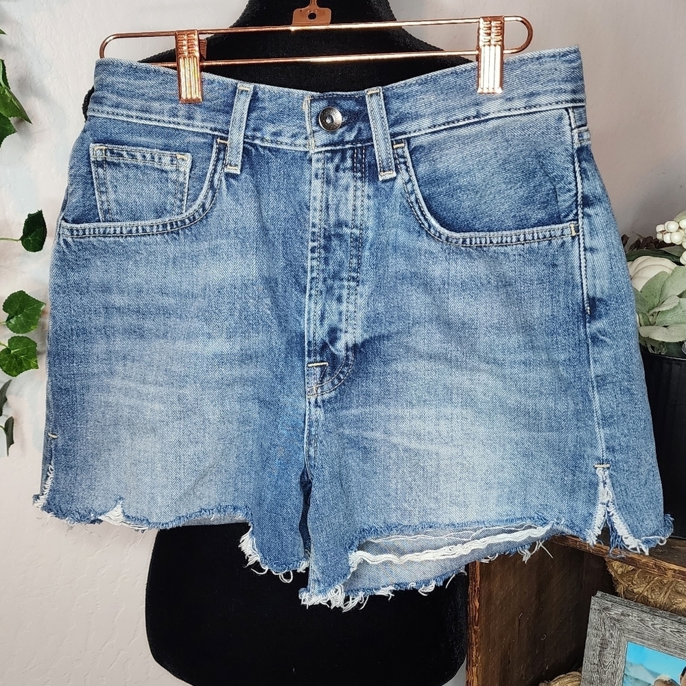 Splendid Light Blue Distressed Denim Jean Shorts